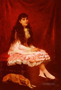ヴィクター・ガブリエル・ギルバート Painting - ヴィクトル・ガブリエル・ギルバートの肖像「若い女」